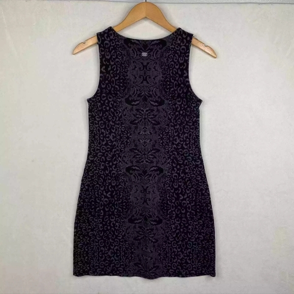 Athleta Shayla Sleeveless Ponte Gray Dress Animal Print Shift Size XL, Large, LT - Picture 3 of 10
